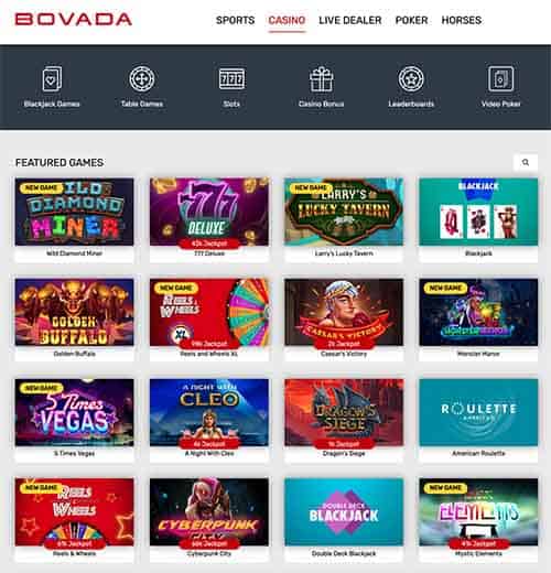 Bovada Casino Screenshot